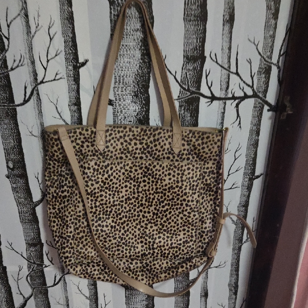Madewell Transport Calf Hair-  Leopard Print Tote Bag